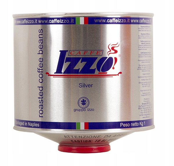 Izzo Caffe Espresso Silver italská káva zrnková smíšená plechovka 1 kg