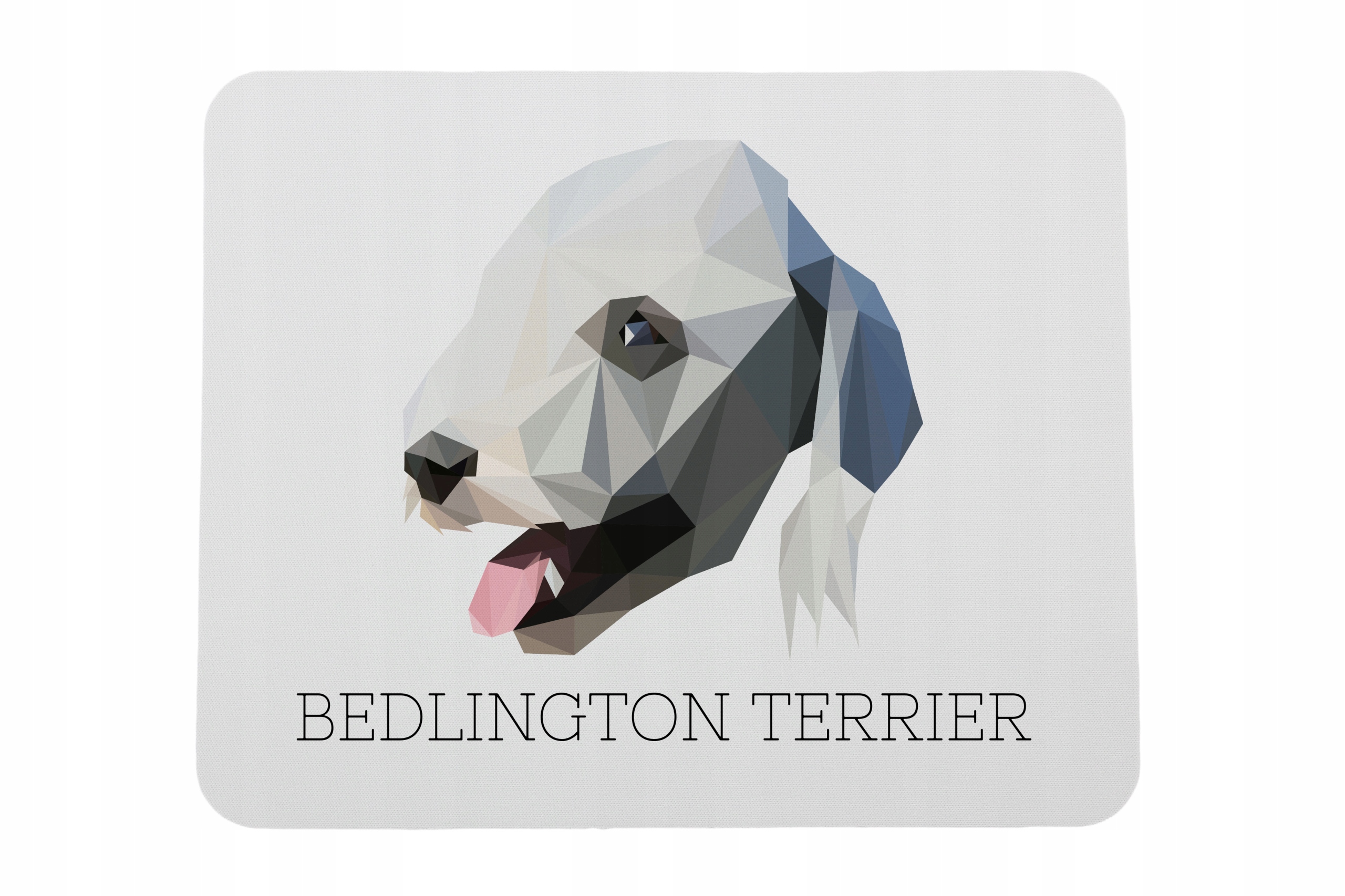 Bedlington Terrier, Rothbury Terrier -geometryczna podkładka ze zdjęciem i