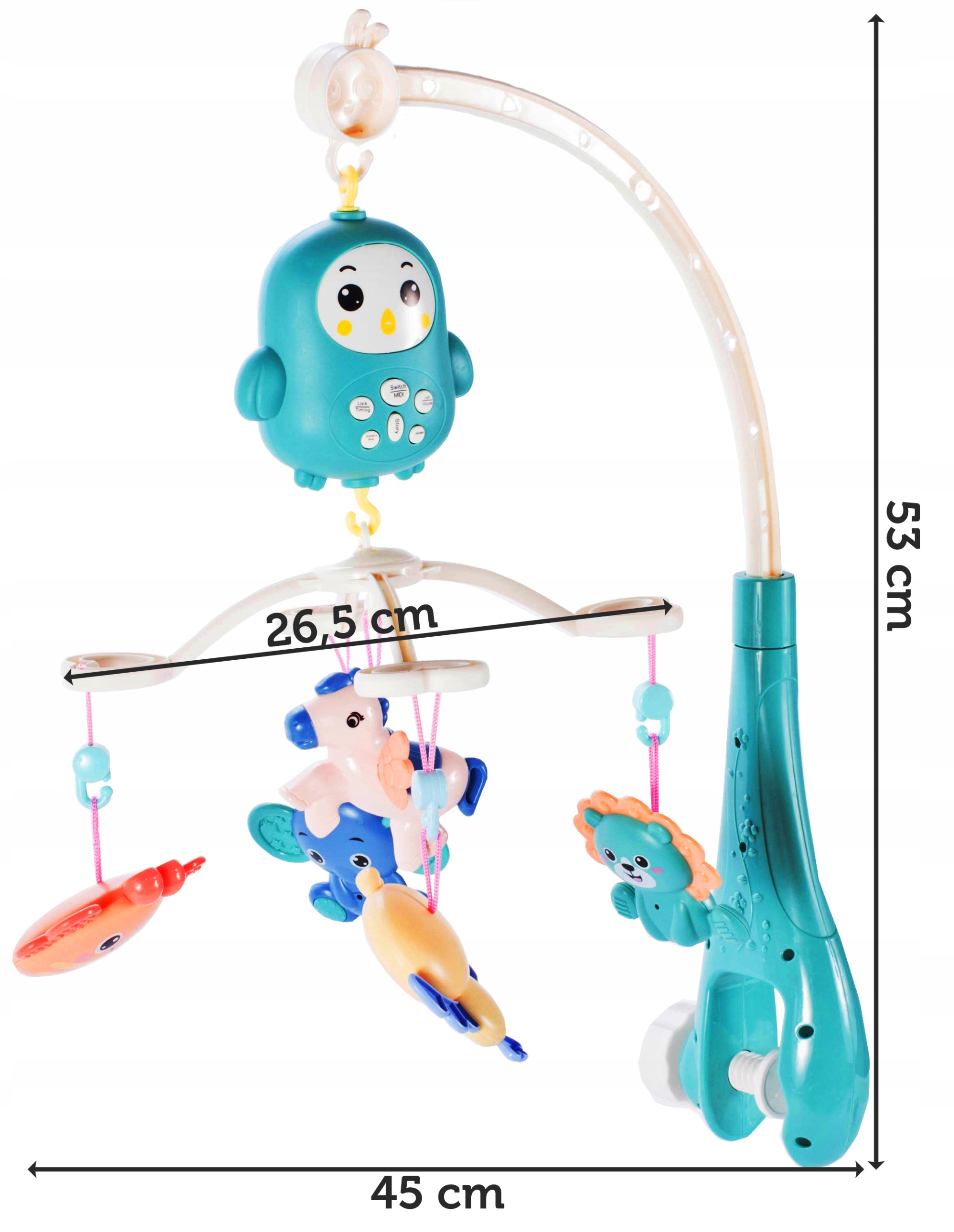 KARUZELA DO ŁÓŻECZKA POZYTYWKA MELODIE NA PILOTA Bohater brak