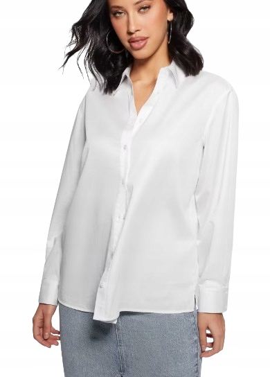 Guess Bílá Dámská Klasická Košile S Dlouhým Rukávem, G_a