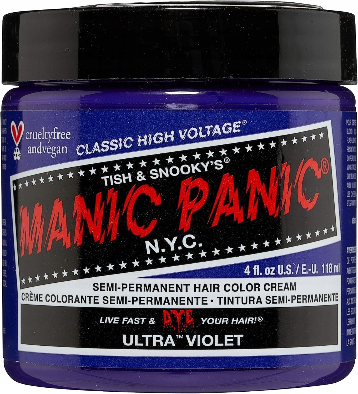 Manic Panic Polotrvanlivá barva na vlasy Ultra Violet 113 g Veganský kondicionér
