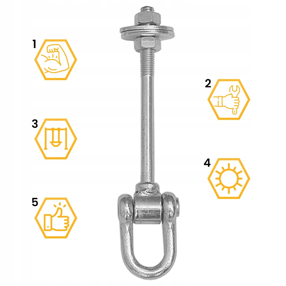 HAK HUŚTAWKOWY Z SZEKLĄ I BOLCAMI MOCOWANIE HUŚTAWEK MHC120 OCYNK DOMAX Kod producenta MHC130