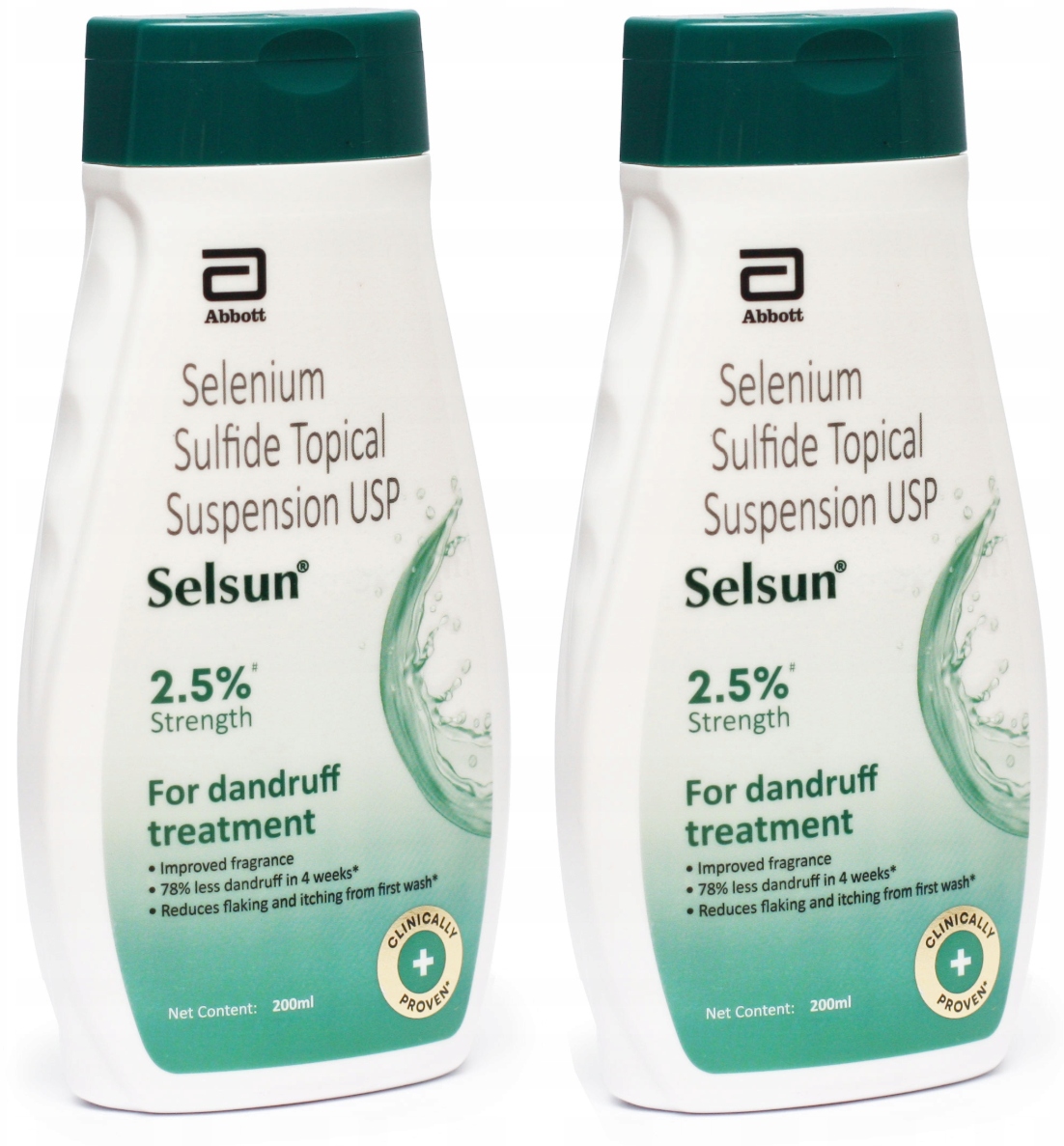 2x Selsun Selenium 2,5% Abbott Šampon proti lupům Psoriáza Slz 200 Ml