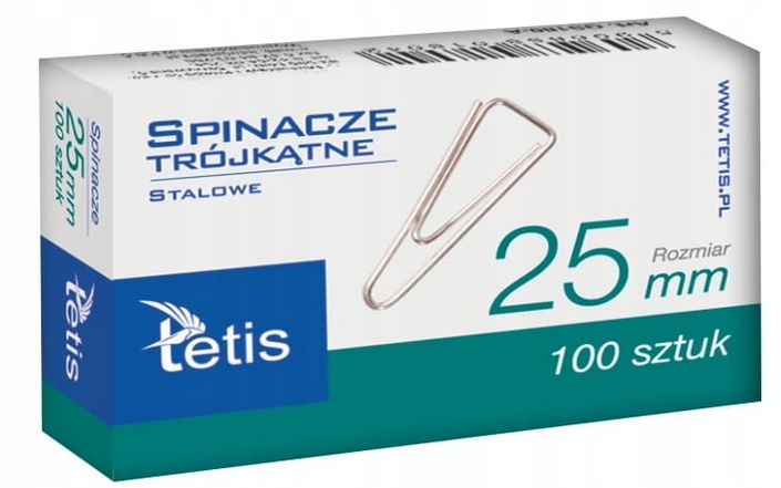 

Spinacze biurowe 25mm trójkątne Tetis GS180-A