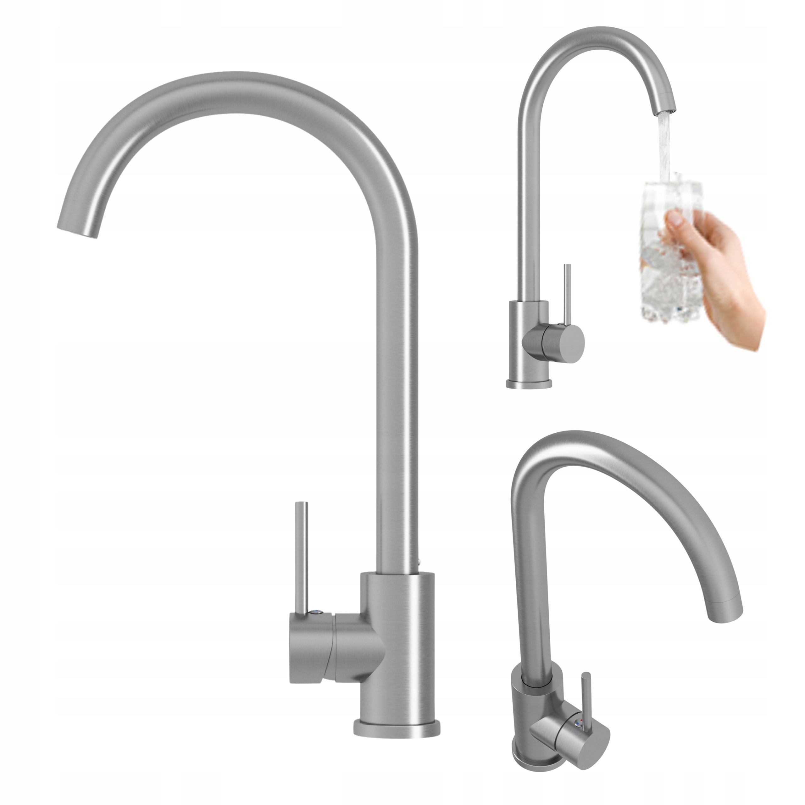 Kuchyňská baterie Delta klasická stojící vysoká baterie do dřezu inox