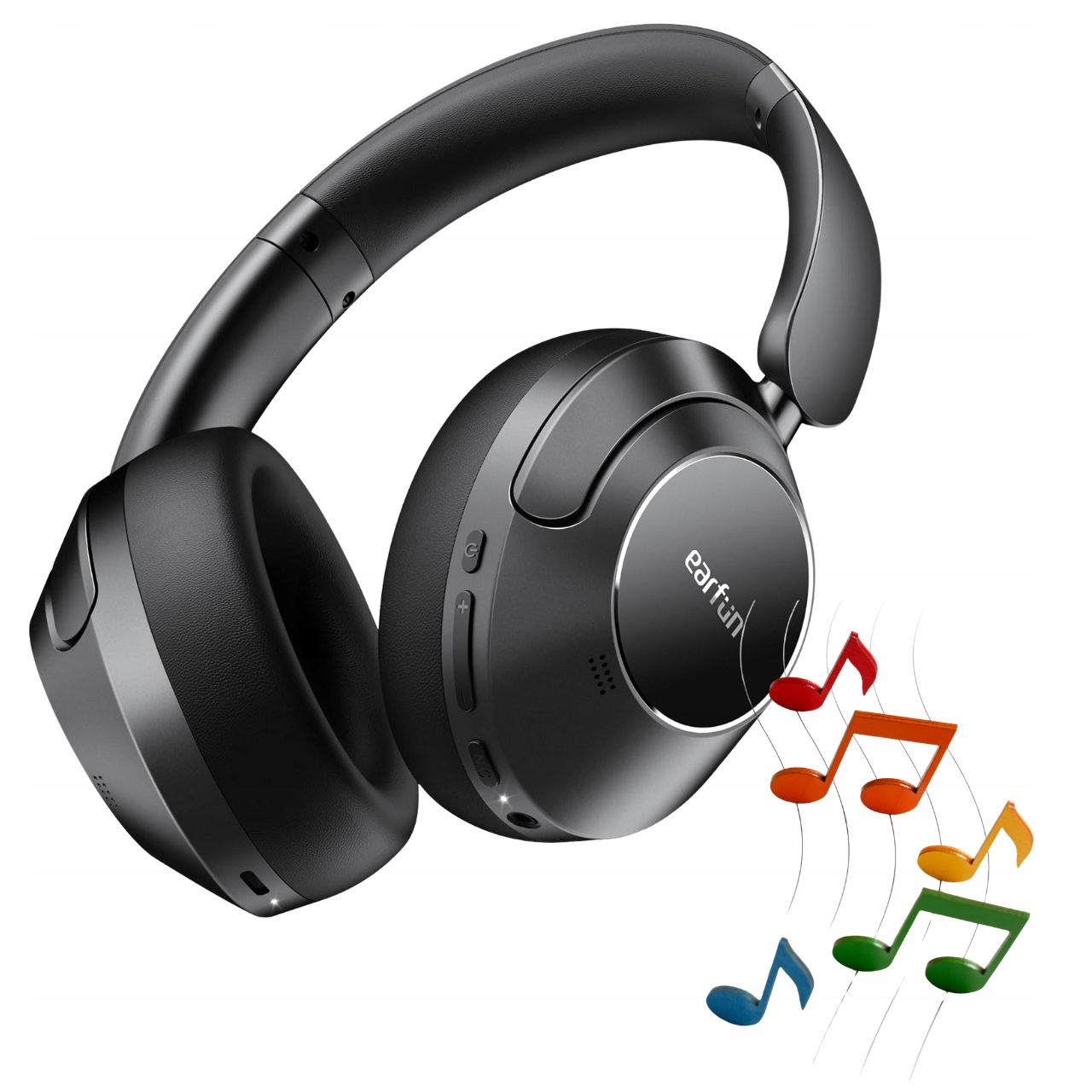 Sluchátka do uší s bezdrátovým potlačením hluku a mikrofonem Anc, černá