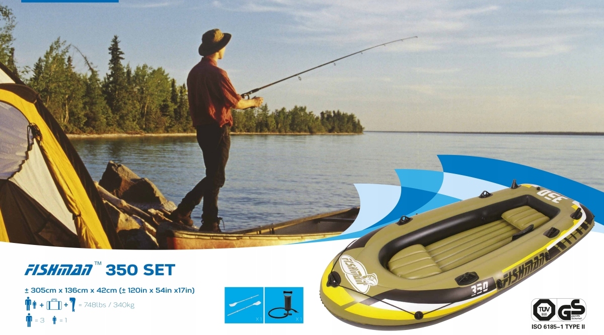 PONTON Jilong FISHMAN 350 SET 305 cm - 4 osoby 305x136x42 cm Kod producenta B00CUIB0I6