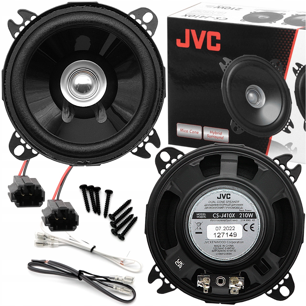 GŁOŚNIKI SAMOCHODOWE JVC 100MM DO HYUNDAI ATOS MAZDA 121 PEUGEOT 107 206 CC