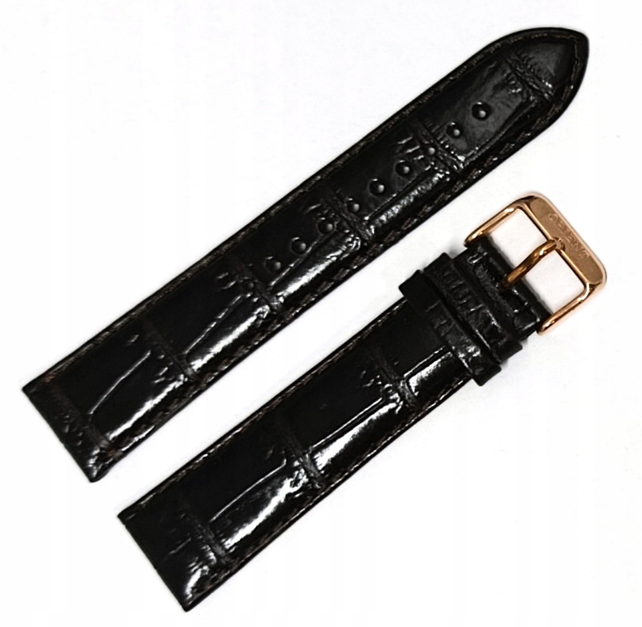Originální Kožený Hnědý Lesklý Řemínek Na Hodinky Orient 22 mm Krokodýl