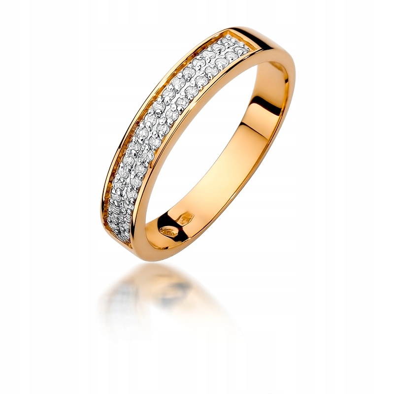 

Różowe Złoto Pierścionek obrączka z brylantami 585