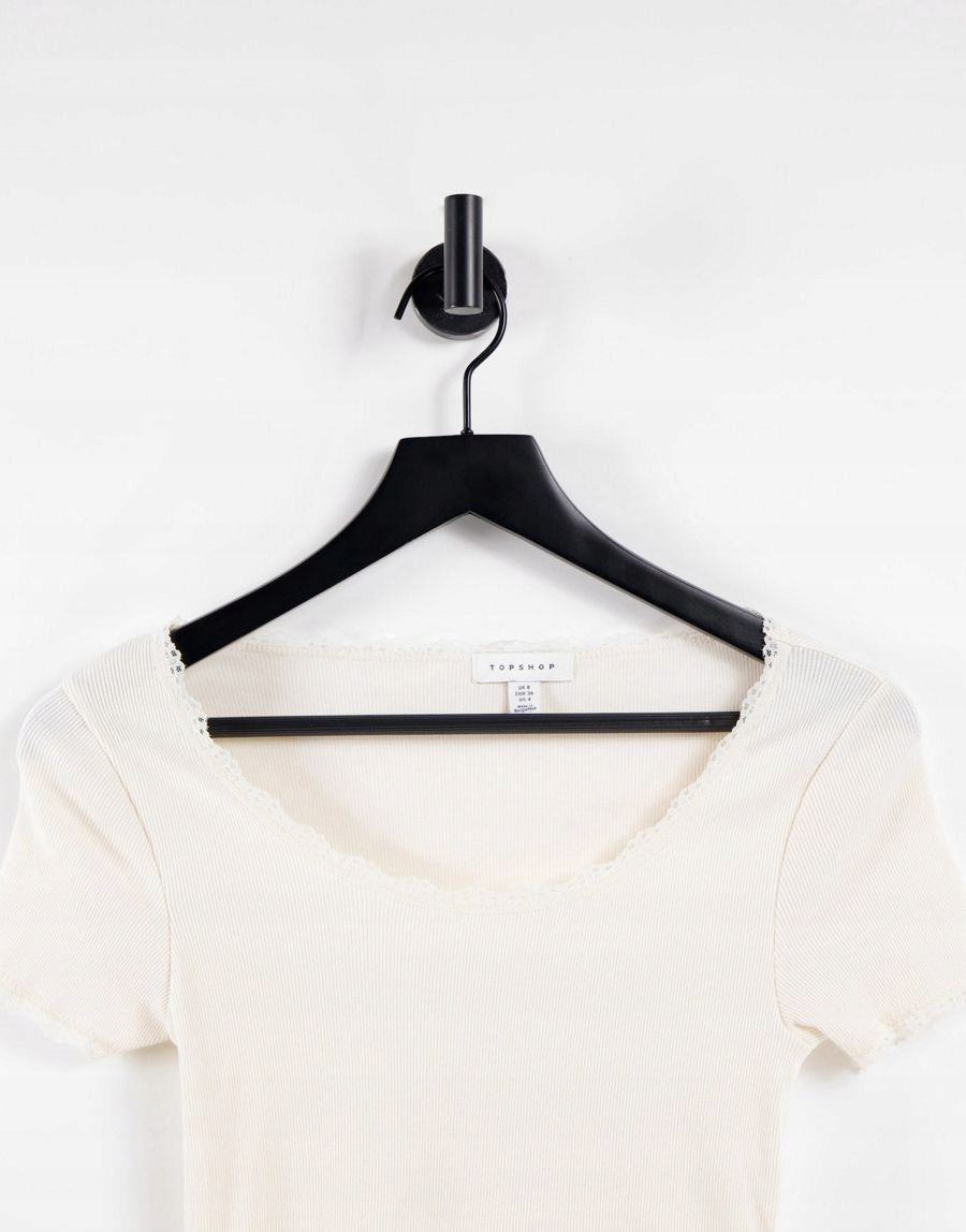 TOPSHOP TOP DAMSKI Z KORONKĄ ECRU BASIC 36 1XBT Płeć kobieta
