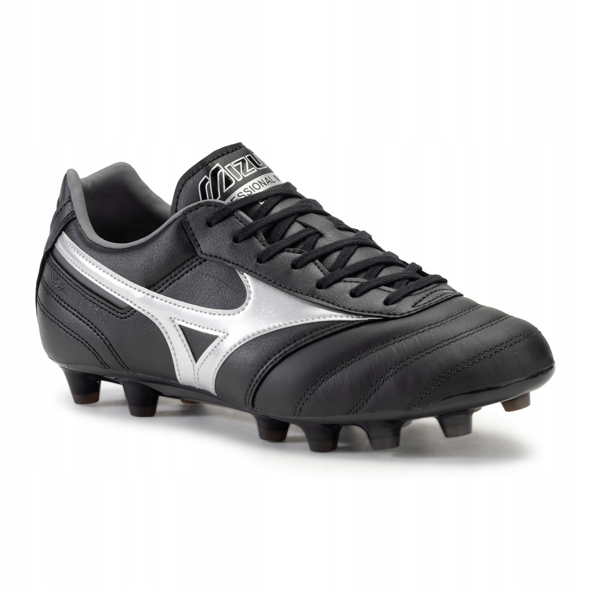 Fotbalová obuv Mizuno Morelia II Pro MD black/galaxy silver/dark shadow