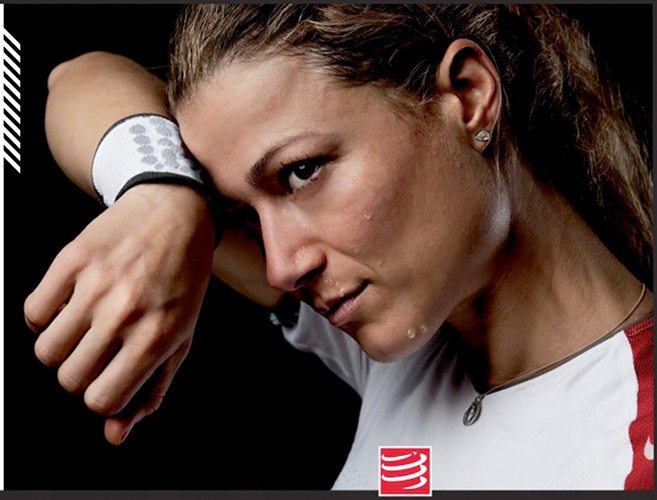 Frotki COMPRESSPORT Sweatbands 3D.DOT nadgarstek Materiał dominujący poliamid