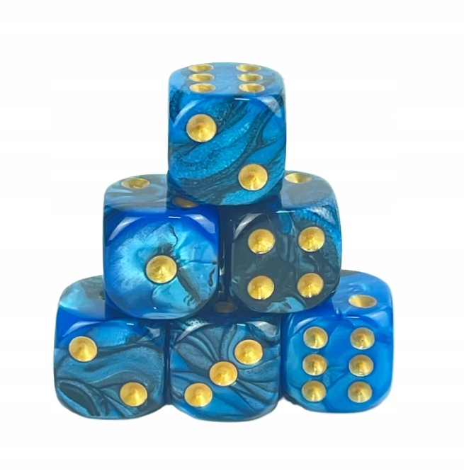 ZESTAW 2 KOSTEK K6 RPG PIRACI SIEDMIU MÓRZ KOŚĆ SZEŚCIOŚCIENNA 1,6 CM Liczba ścian 6