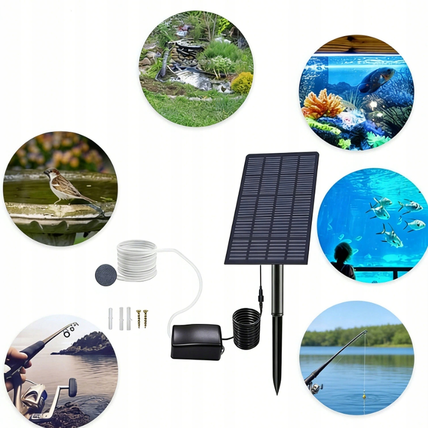 Solární Provzdušňování Jezírka Kyslíkové Čerpadla 6V IP65