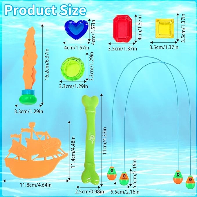 Zabawki Do Nurkowania Do Basenu Zestaw 31szt 10x5x2 cm Marka inna