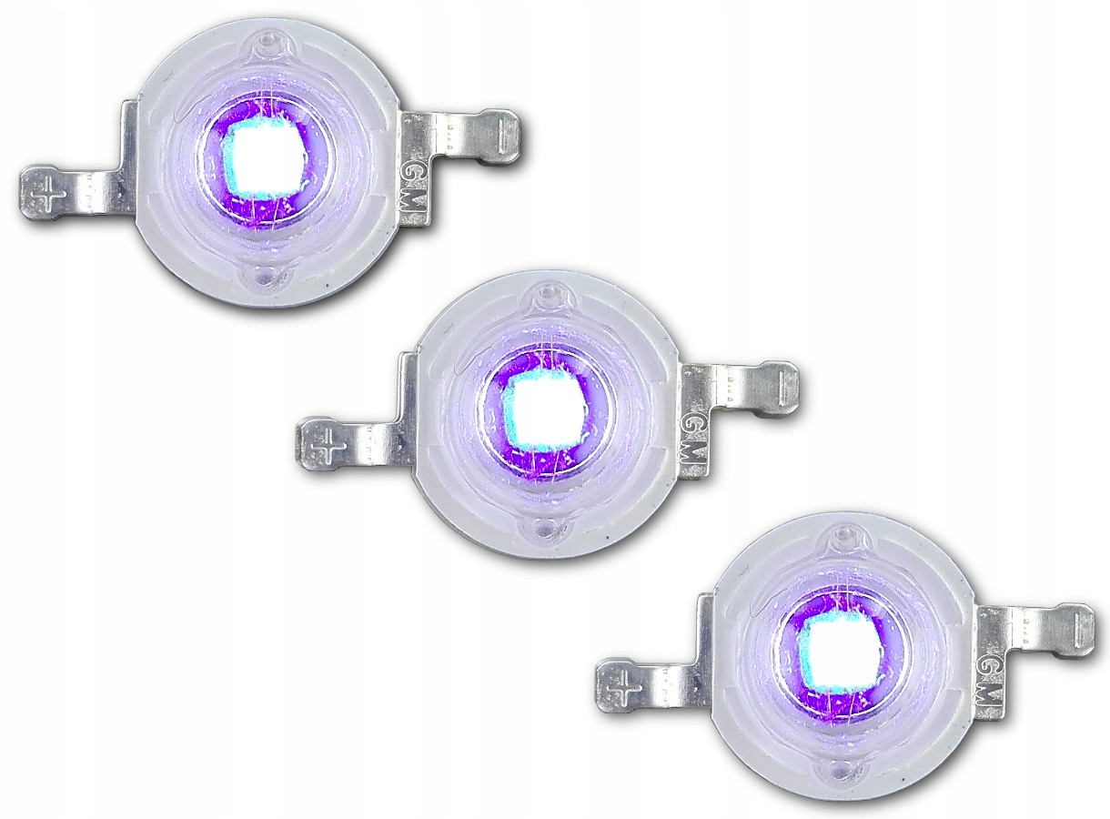 

3x Dioda Led 3W Royal Blue 440-450nm Bridgelux 45m