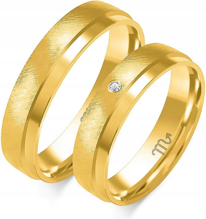 Zlatý snubní prsten pro novomanžele 14K 585 vel. 17 18 19 pro muže s gravírováním