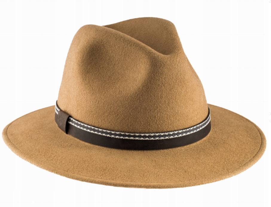 Béžový pánský vlněný klobouk plst 61 cm