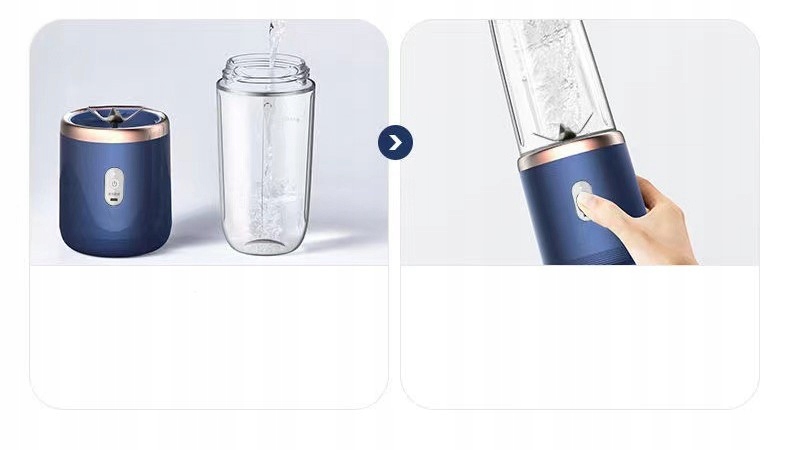 2024 NOWY 3W1 BEZPRZEWODOWY BLENDER MIKSER PRZENOŚNY USB, niebieski Rodzaj regulacji obrotów brak