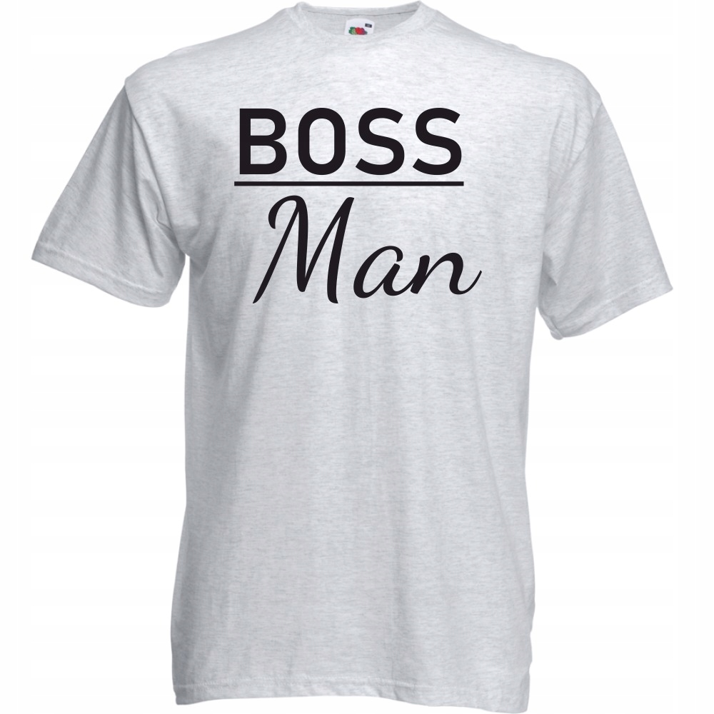 

Koszulka boss man szef dla par S ash szara