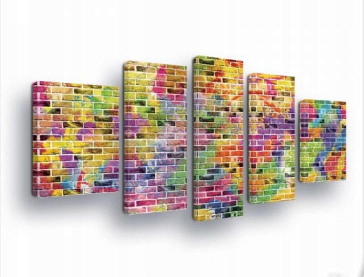 Obraz 170x100 Graffiti stena tehla mestské umenie jasná farebná