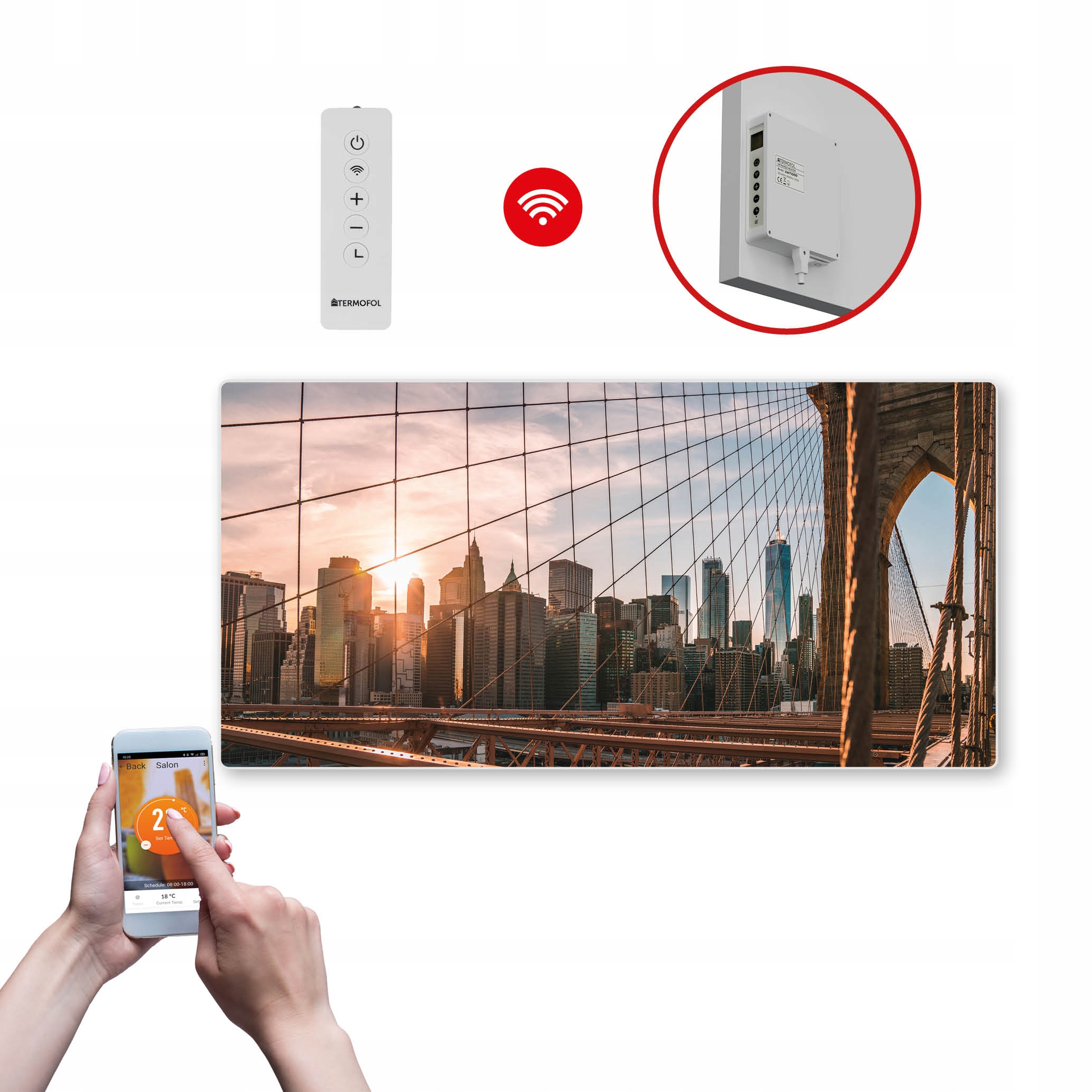 Dekoračný infračervený Ohrievací Panel s výkonom 700 W a Wifi