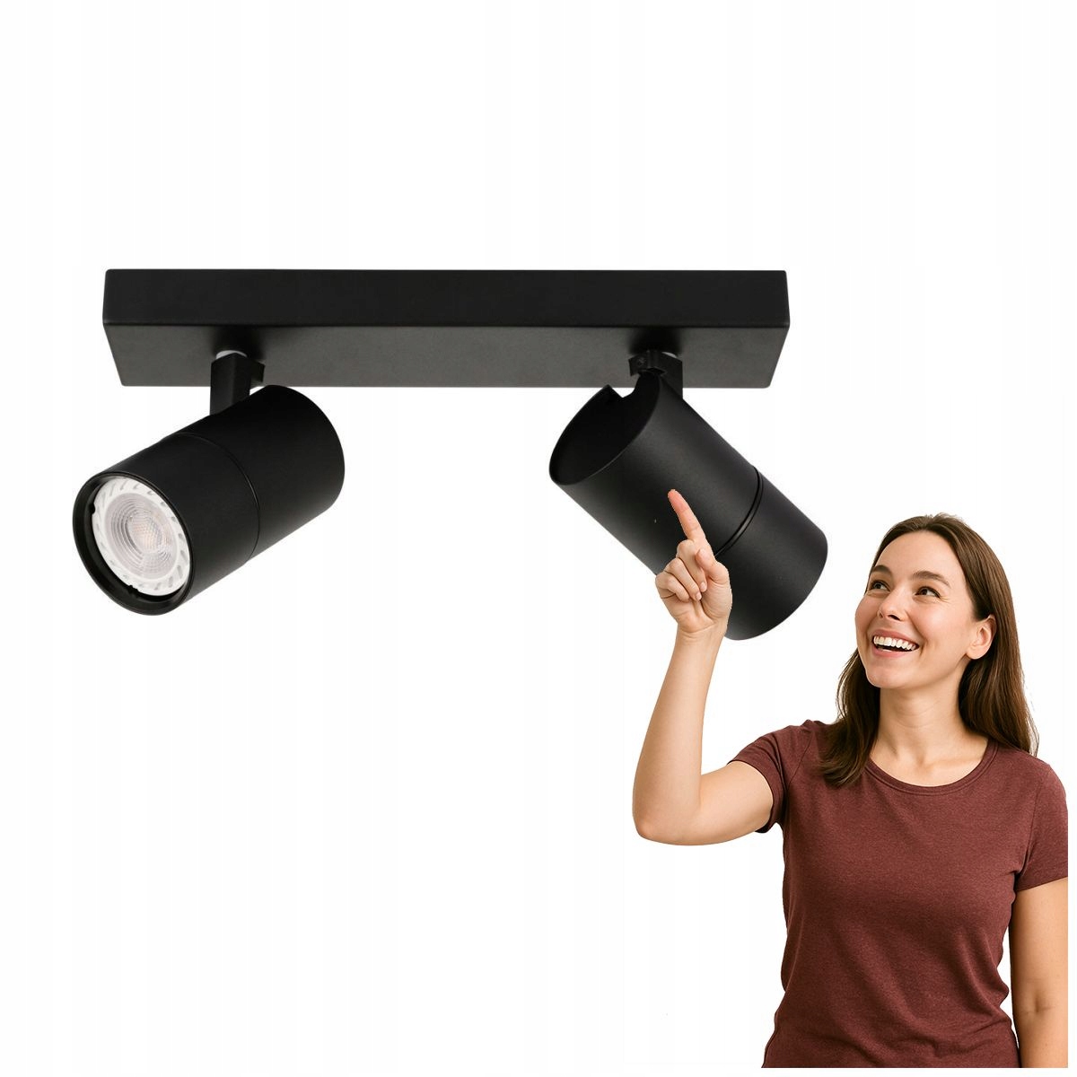 Spotová dvoubodová lampa Laconi černá Italux