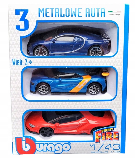 

Bburago zestaw 3 aut 1:43 Renault Lambo Bugatti