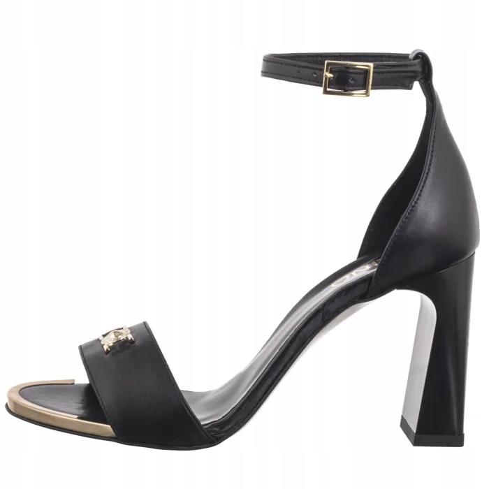 Karino 5458/076 Černé Kožené Sandály Elegantní Sloupek VEL.37