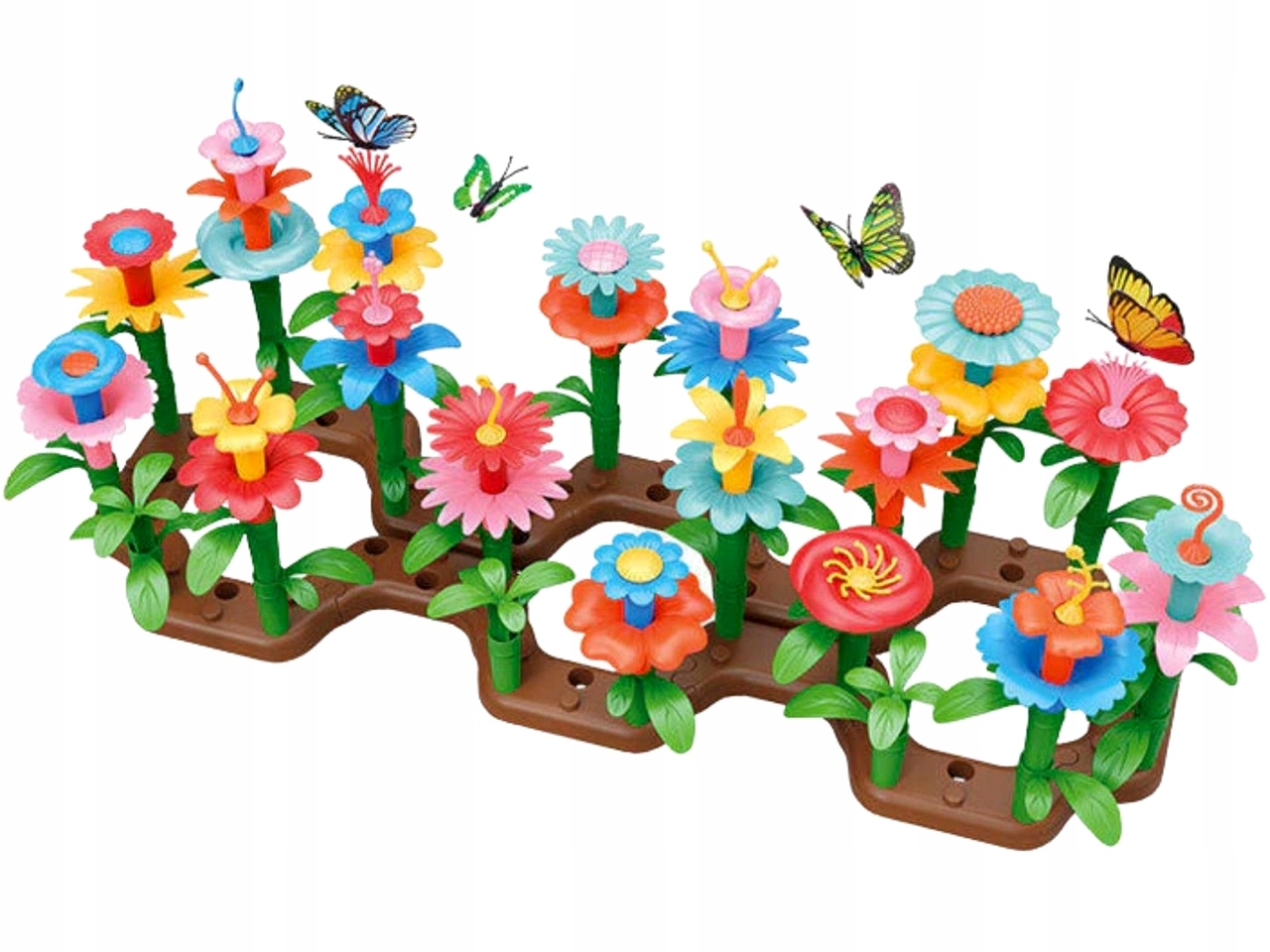 KLOCKI UKŁADANK KWIATY OGRÓD KREATYWNY KWIATKI 148 Marka bez marki