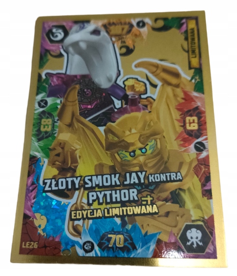 Karta Lego Ninjago Seria 8 LE26 Złoty Smok Jay Kontra Pythor