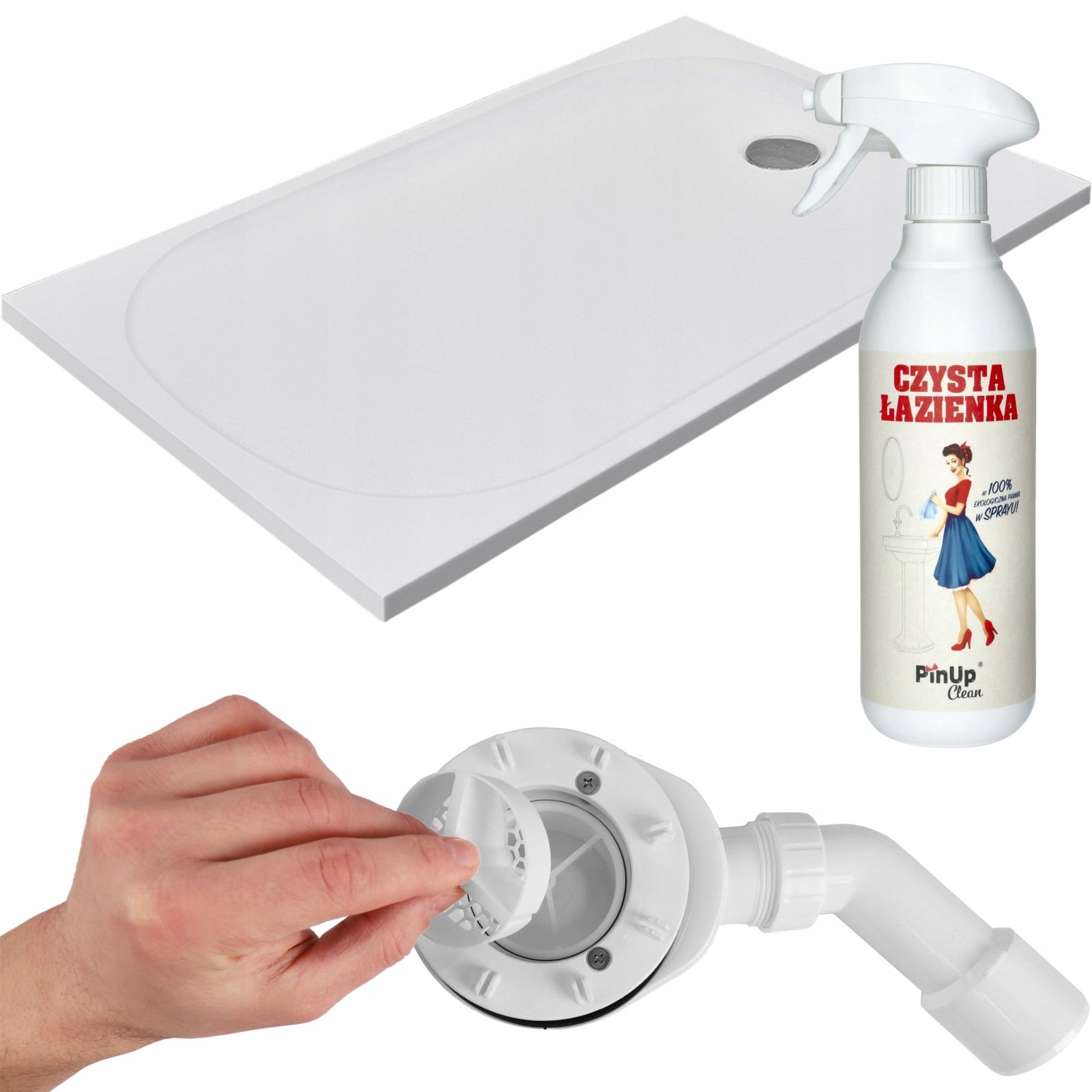 Brodzik 120x90 prysznicowy prostokątny marmurowy konglomerat syfon Standard