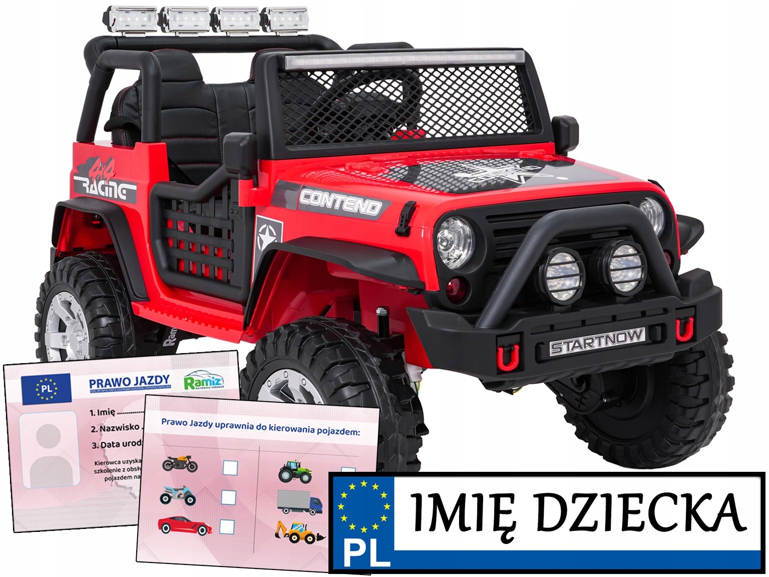 elektryczny samochodzik dla dziecka Jeep Beast 4x4 4 silniki Prawo Jazdy