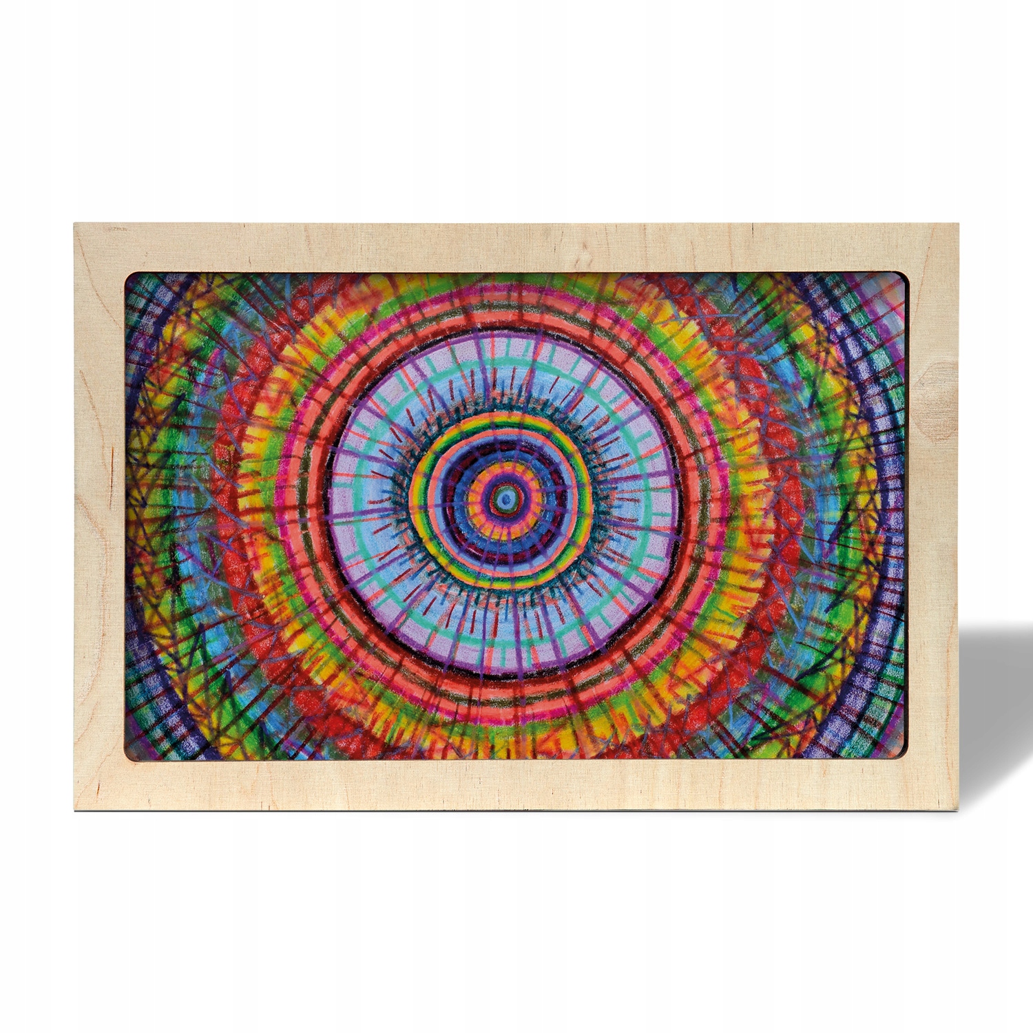 Obraz s dřevěným rámečkem Kola mandala barvy 30x20