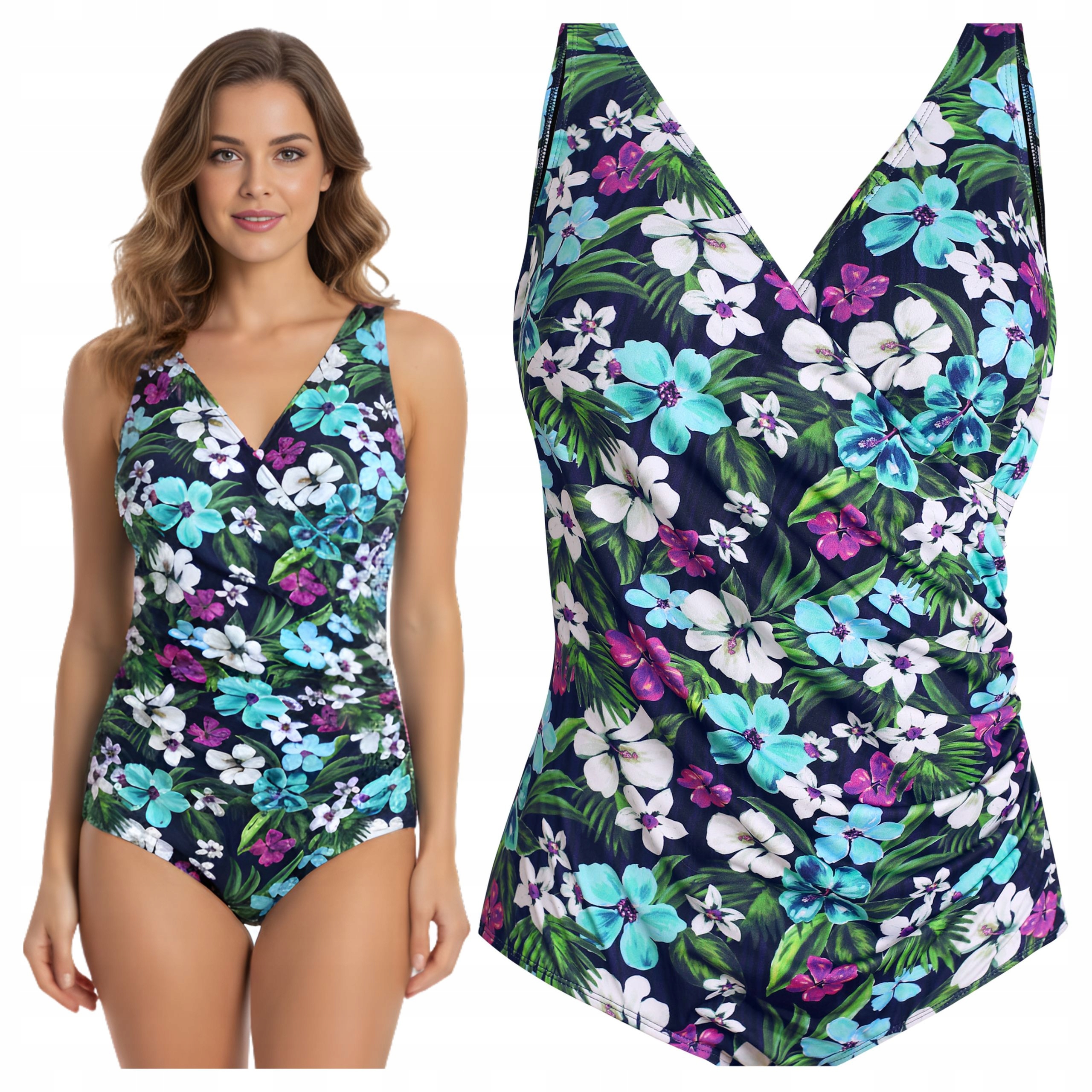 Dámské jednodílné plavky Plus Size 44 XXL kostým Monokini