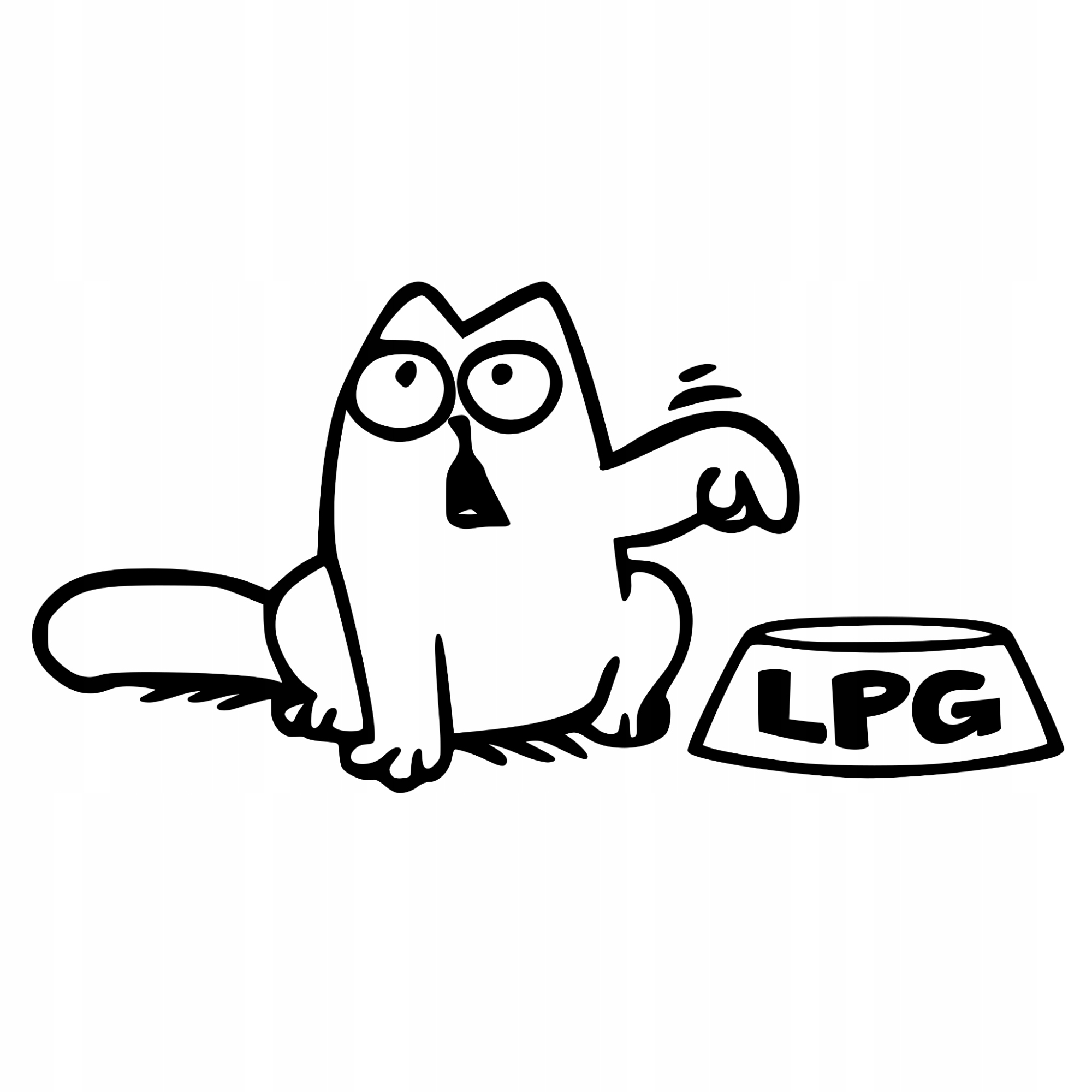 

Naklejka na samochód Głodny Kot Na Bak Lpg Gaz