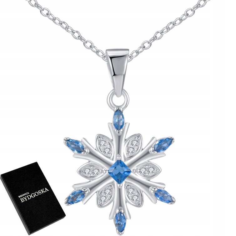 Dámský stříbrný řetízek náhrdelník s přívěskem sněhová vločka stříbro o ryzosti 925