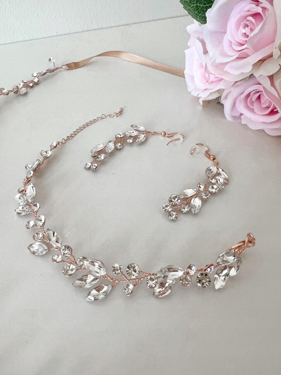 Kolczyki Gentle Rose Gold Kamień Cyrkonia