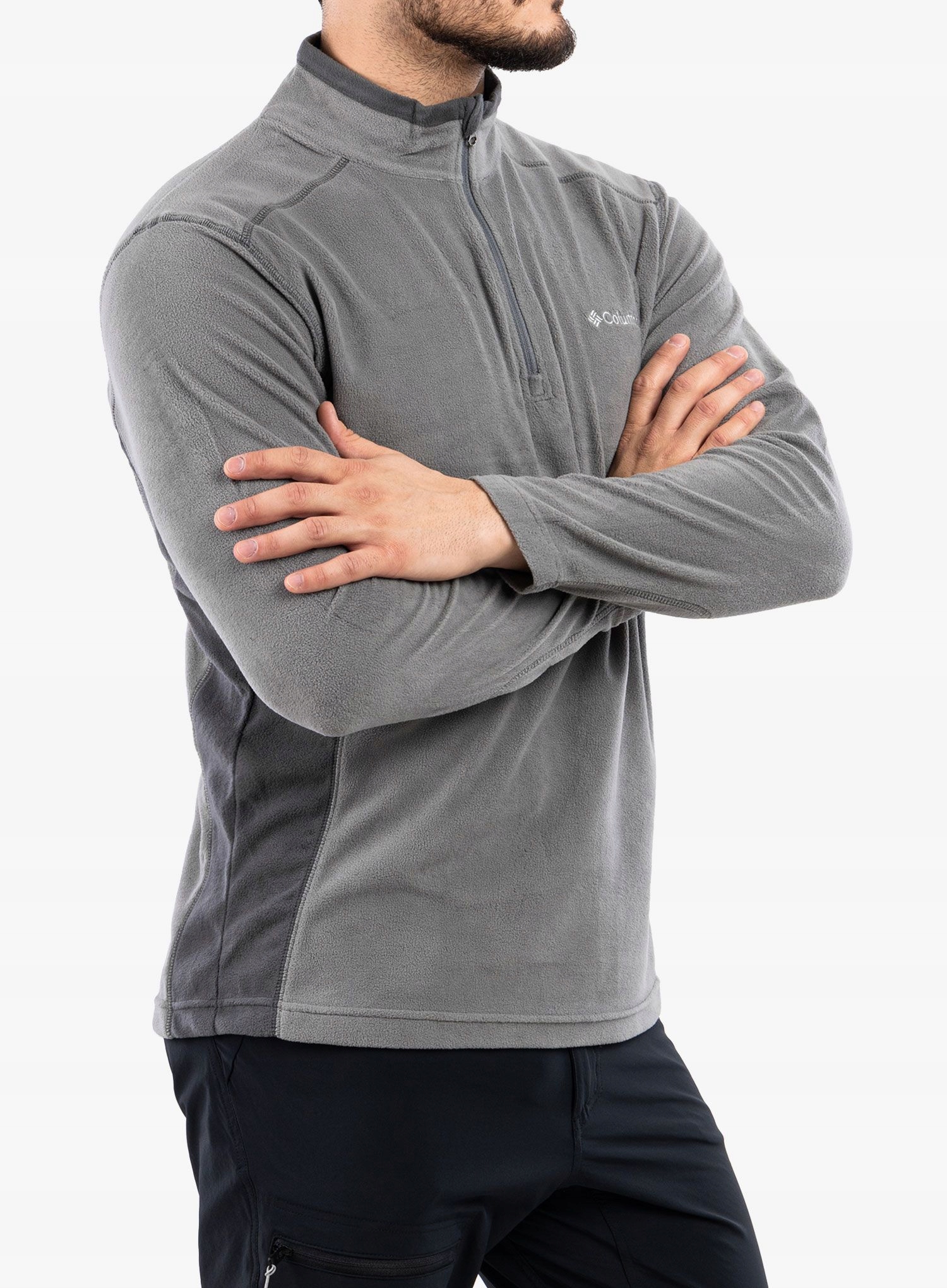 Mikina fleecová Columbia Klamath Range II 1/2 Zip city grey/shark M