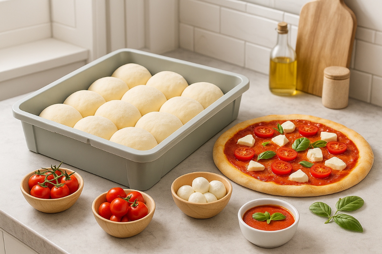 Pojemnik 10 l z pokrywą do dojrzewania ciasta pizza 40x33 cm pizzeria