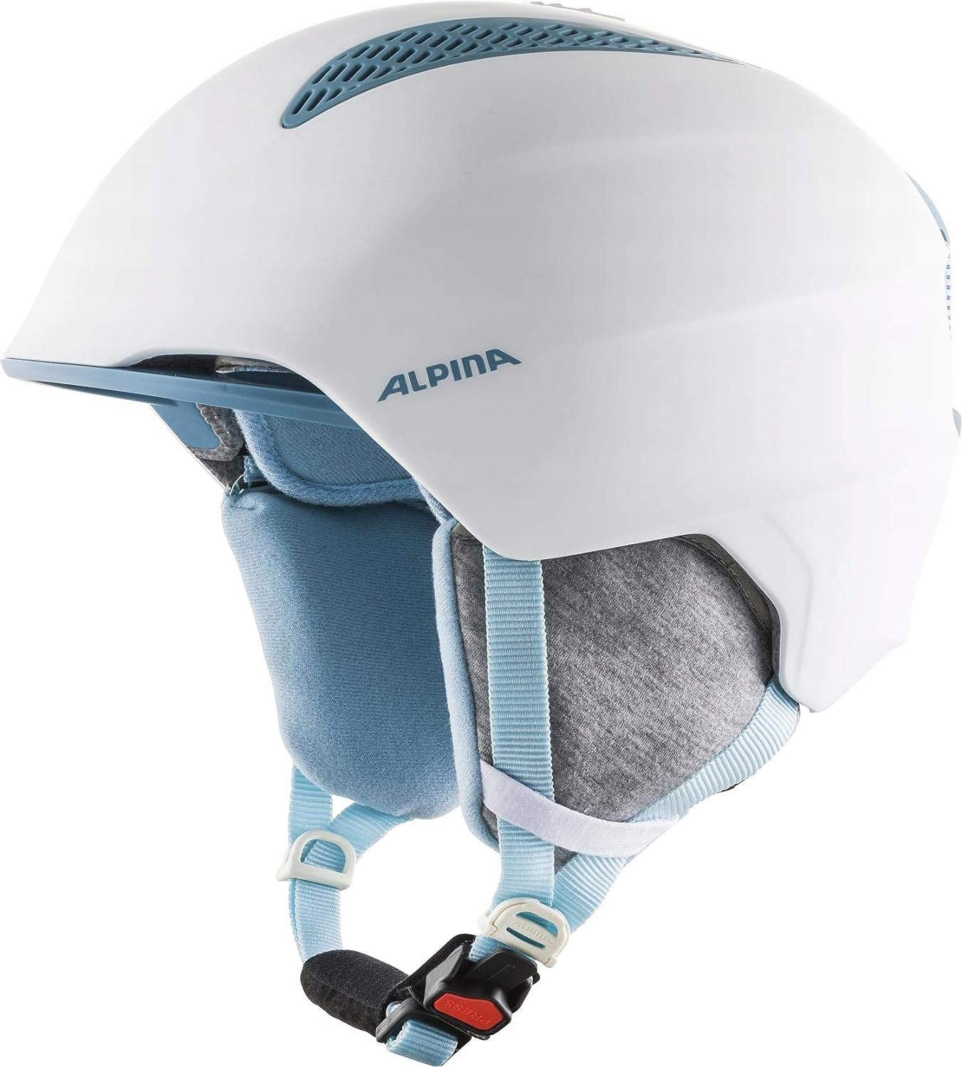 Dětská lyžařská přilba Alpina Grand Junior White-Skyblue 54-57