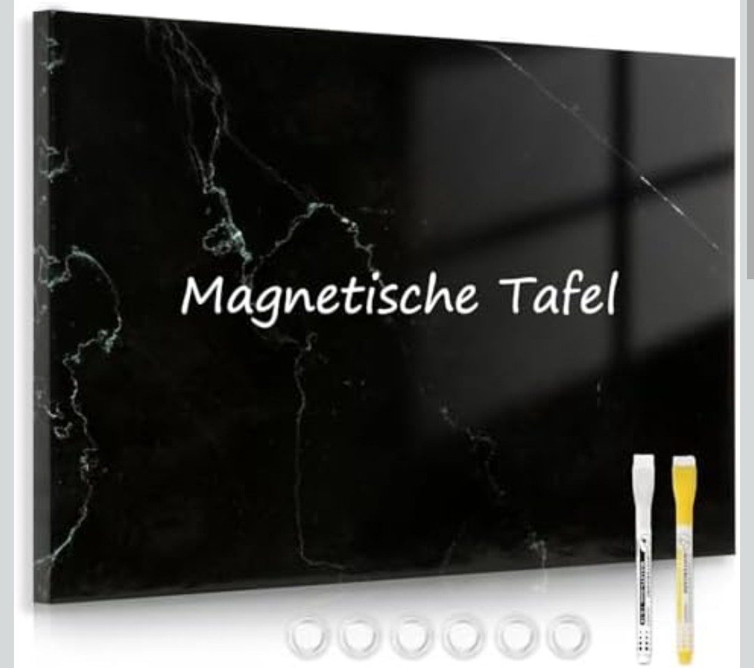 Tablica magnetyczna, korkowa, Dollar Boss, 40x60cm, czarny marmur