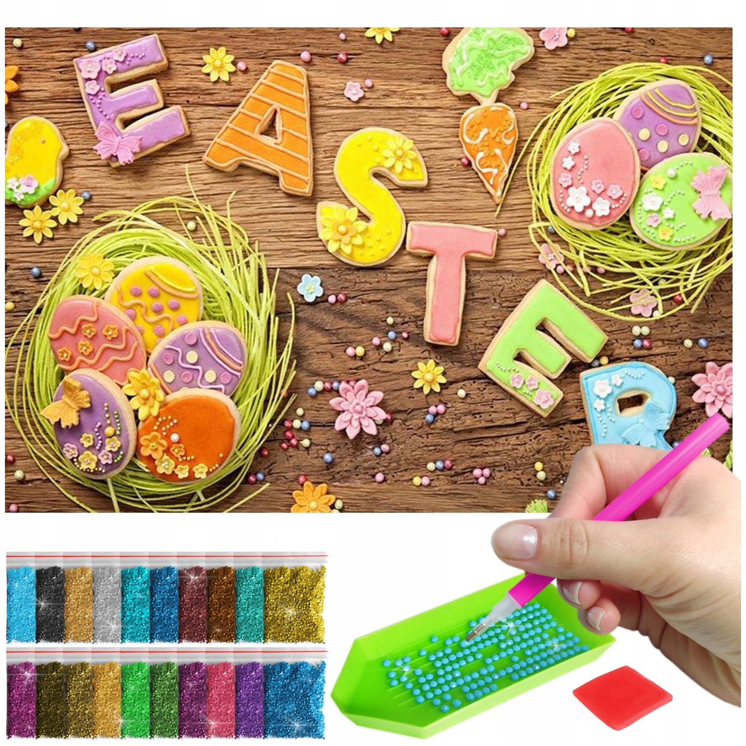 Diamantová výšivka Na Velkánoc 5D Velká 60x40cm