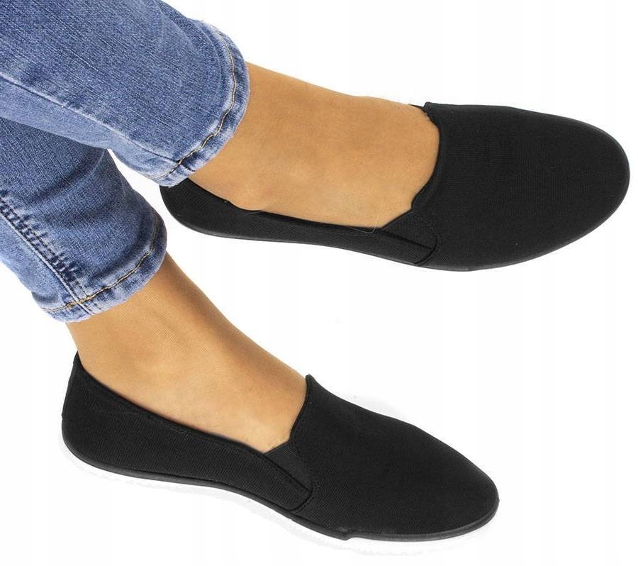 

Czarne Tenisówki Wsuwane Lycra Slip On 41