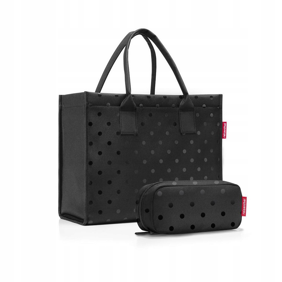 Dárková sada: taška Daily kosmetická taška Glossy dots black Reisenthel