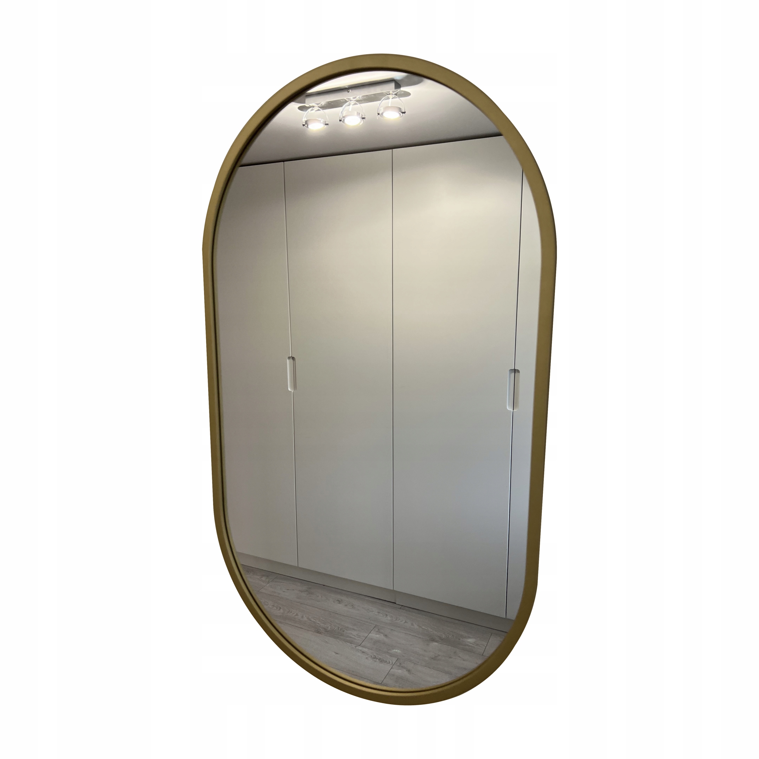 Lustro owalne złote loft 60x95 cm Marka Lawabo Mebel