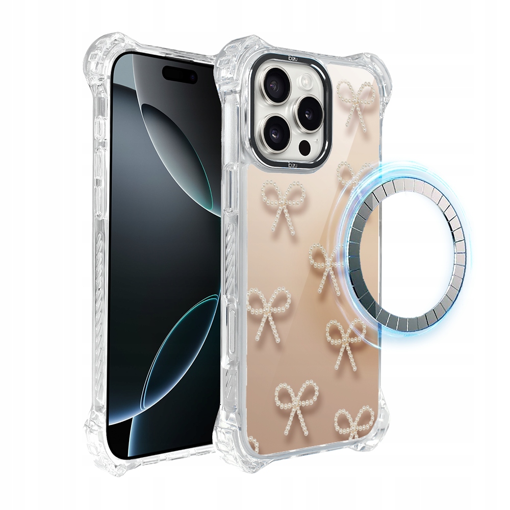 Pouzdro pro iPhone 16 Pro Ibizu DropGuard Ultra s MagSafe, Perleťové mašličky