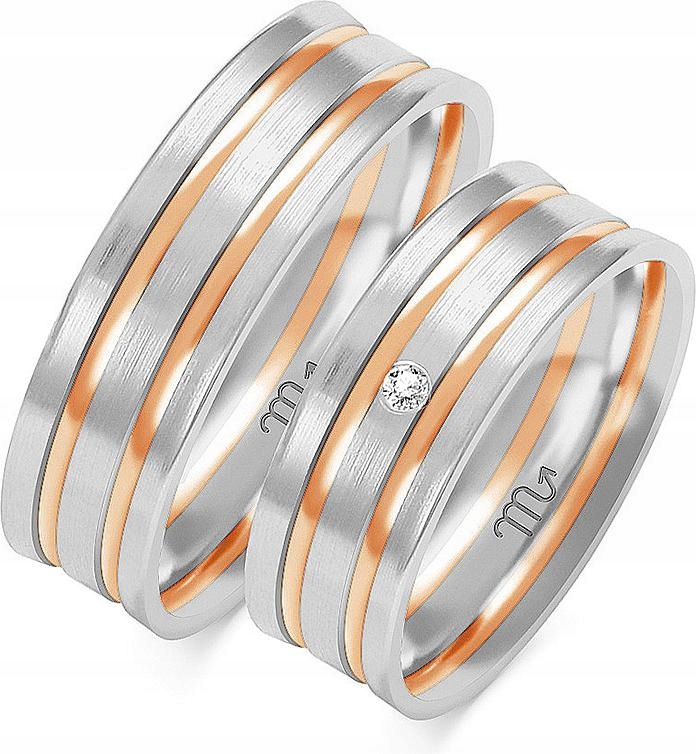 Moderní snubní prsten ze zlata 585 z roku 26 27 28 na svatba pro nevěstu