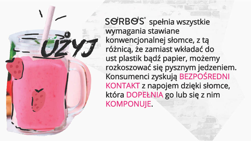 Truskawkowa Słomka Jadalna SORBOS Kod producenta 0127